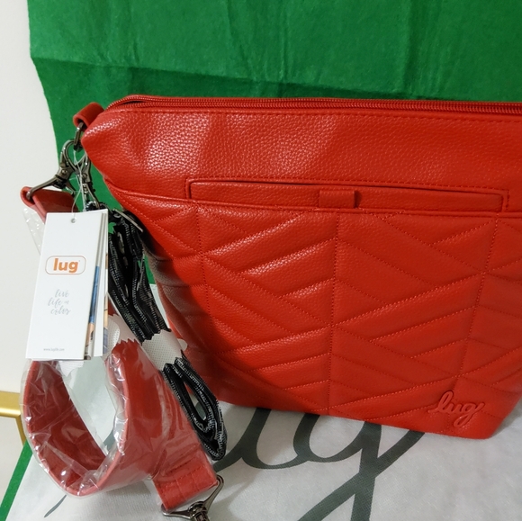 Lug Flare XL Vegan Crossbody Bag, Poppy Red - Picture 4 of 9
